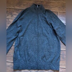 Banana Republic Grey Salt and Pepper Zip Up Sweater Size Small